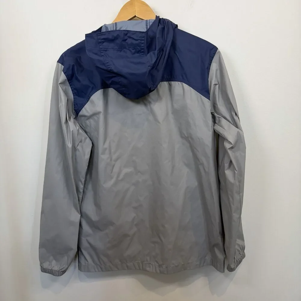Columbia Youth Glennaker Rain Jacket Boys XL 18/20 Gray Blue Windbreaker Hooded